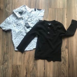 Lot of 2 boys shirts a button down & long sleeve